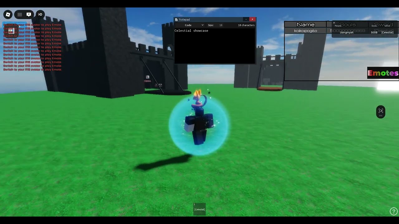 Celestial Showcase (Killstreak Swords: Catastrophe)