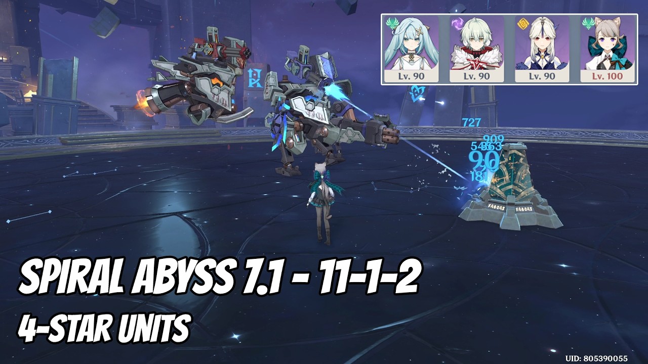 Spiral Abyss 7.1 - How to beat 11-1-2 with 4-star units - Genshin Impact