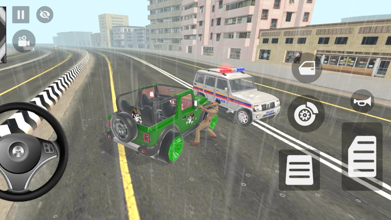 Car bike game Jack ordered an police and driving a mahindra Thar with with police car 🚗