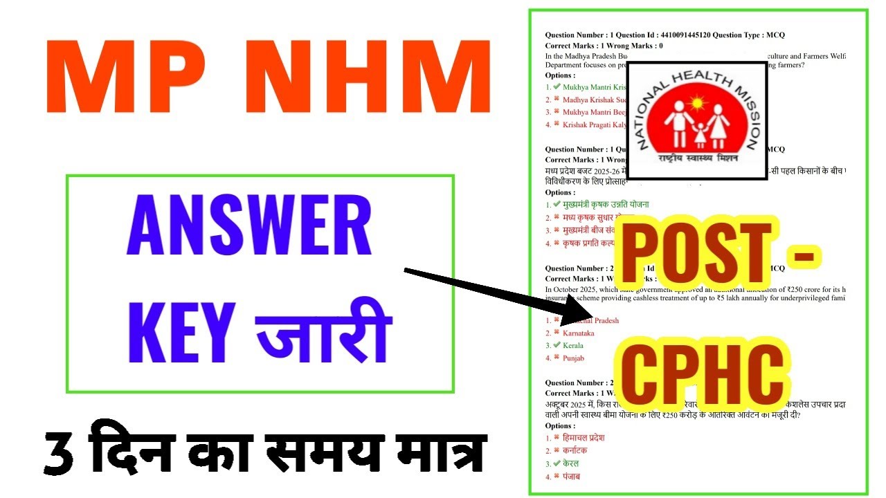 Набор персонала MP NHM CPHC - Ключи ответов - Вакансии MP NHM 2025 - Консультант CPHC MP NHM MPON...