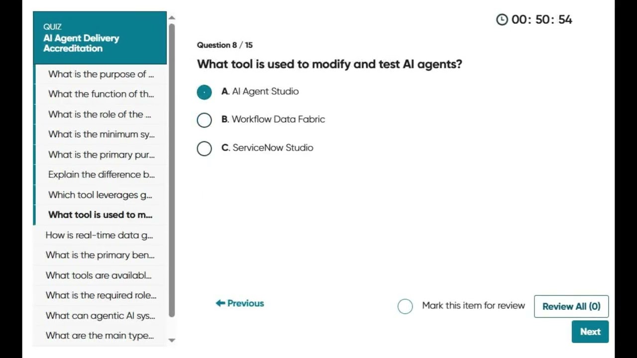 AI Agents Delivery Accreditation ServiceNow Exam