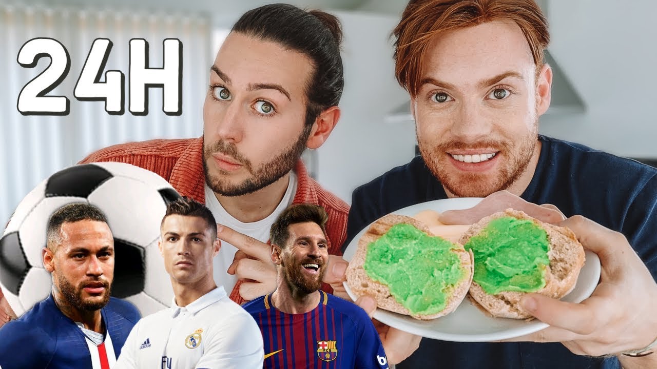 24H A COMER COMO OS JOGADORES DE FUTEBOL *Cristiano Ronaldo, Messi & Neymar