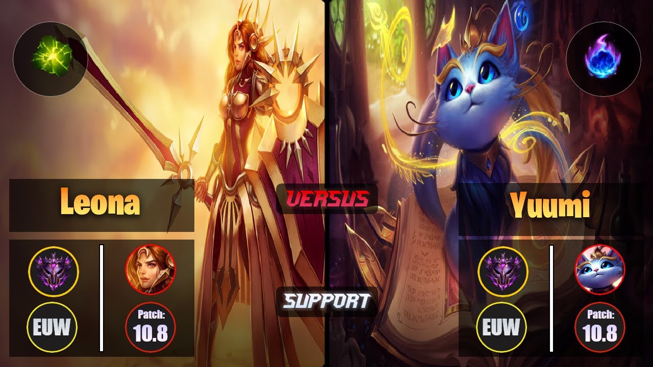 Master LEONA [Aftershock] (Support) VS  YUUMI - Master EUW Patch 10.8