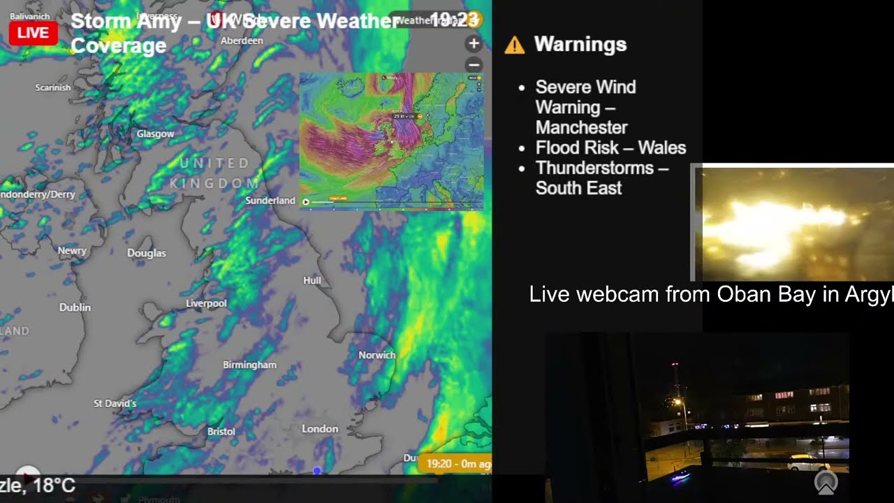 LIVE: Storm Amy – UK Severe Weather Coverage | Radar, Warnings & Live Cams