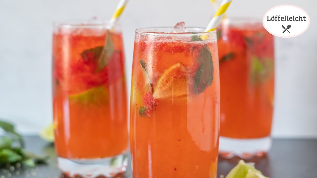 Sommerdrink Erdbeer Limette - fruchtig erfrischend - Cocktail ohne Alkohol