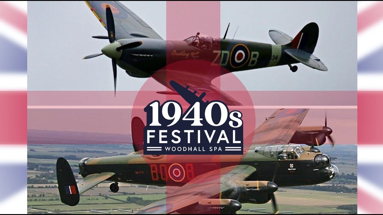 Woodhall Spa 1940's Festival Lancaster bomber and Spitfire flypast!