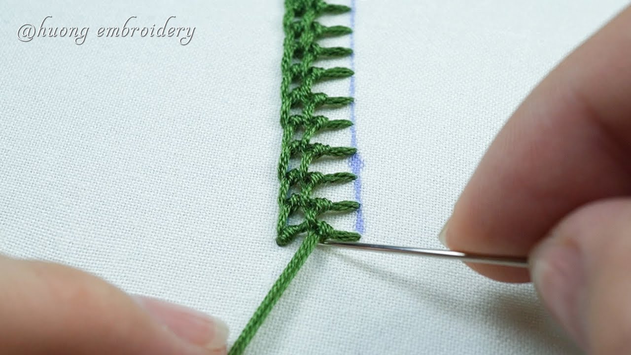 Raised Buttonhole Band. Basic Hand Embroidery Stitch
