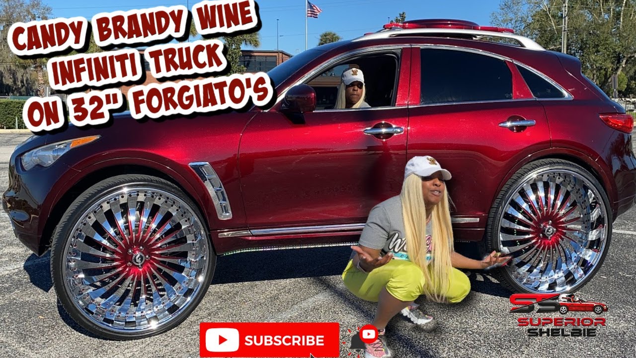 CANDY BRANDY WINE INFINITI TRUCK ON 32” FORGIATOS | Superior Shelbie