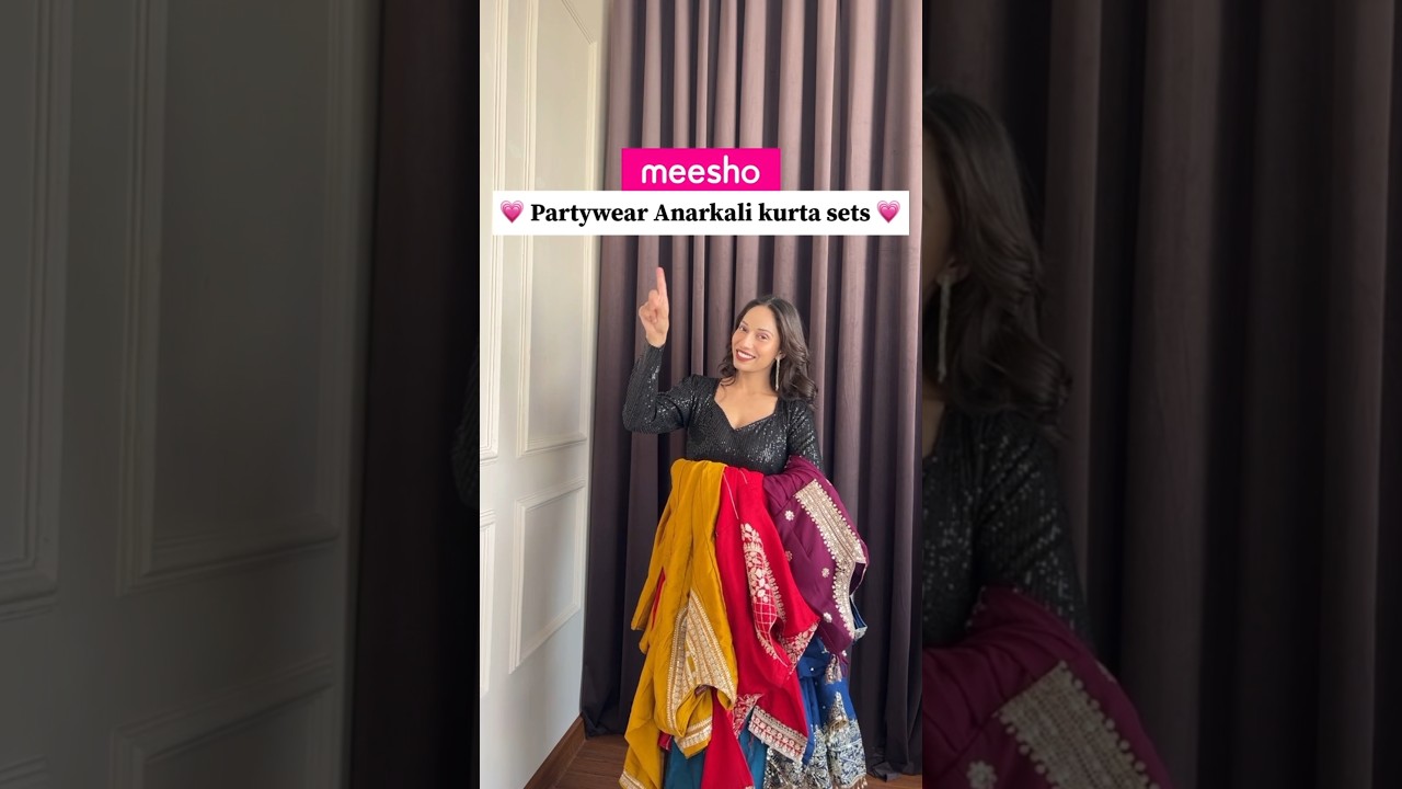✨️Partywear Anarkali Kurta sets✨️❤️#meesho #meeshofinds #anarkali #haul #shorts #viralshorts