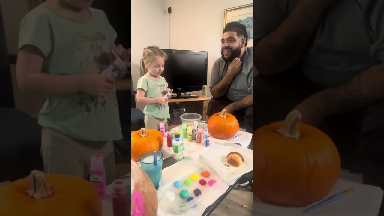 Zosia, Austin and Pumpkin painting part 1
