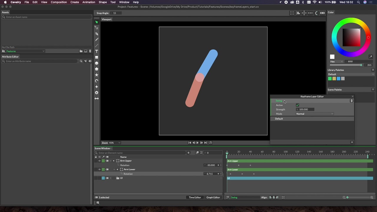 Feature | Using Keyframe Layers in Cavalry to blend animations.