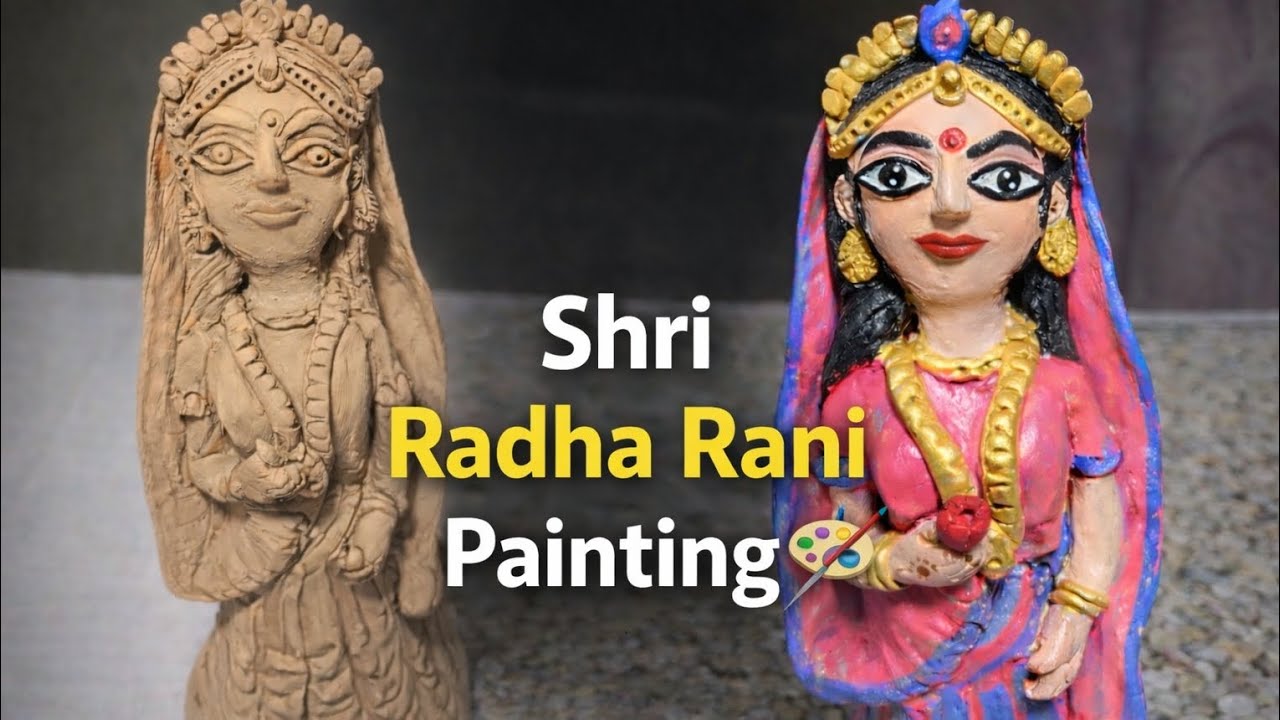 Radha Rani Painting 😍 | Mitti Par Beautiful Colors | Clay Art Video