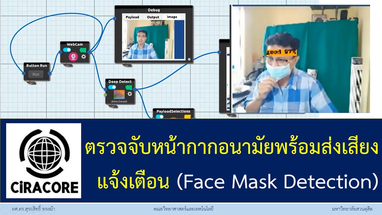 การตรวจจับการสวมหน้ากากอนามัย พร้อมส่งเสียงแจ้งเตือน ด้วย CiRA CORE (อธิบายเพิ่มส่วนแจ้งเตือน)