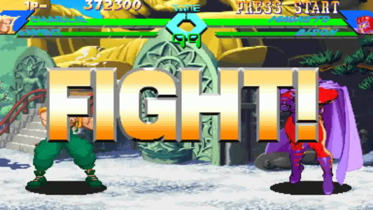 X-Men VS Street Fighter, Hardest Difficulty, One Credit, Charlie/Gambit Playthrough