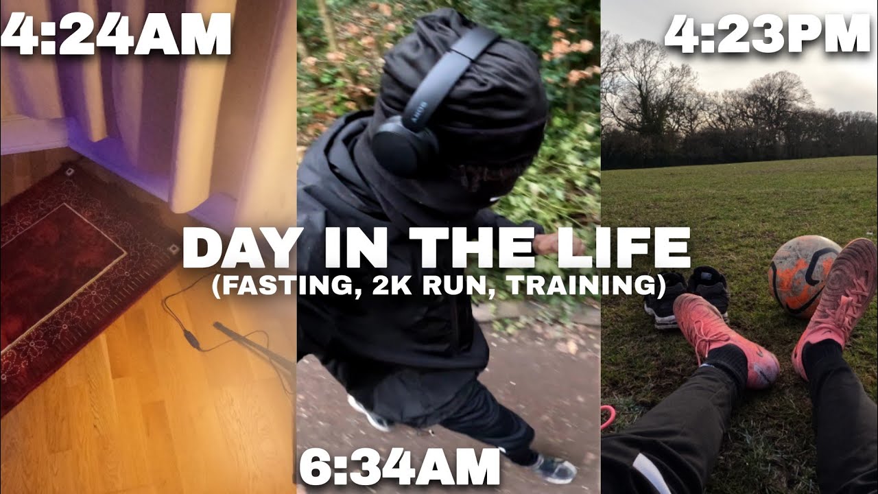 RAMADAN DAY IN THE LIFE OF AN ASPIRING FOOTBALLER ⚽️ - 2KM Run and Football ASMR