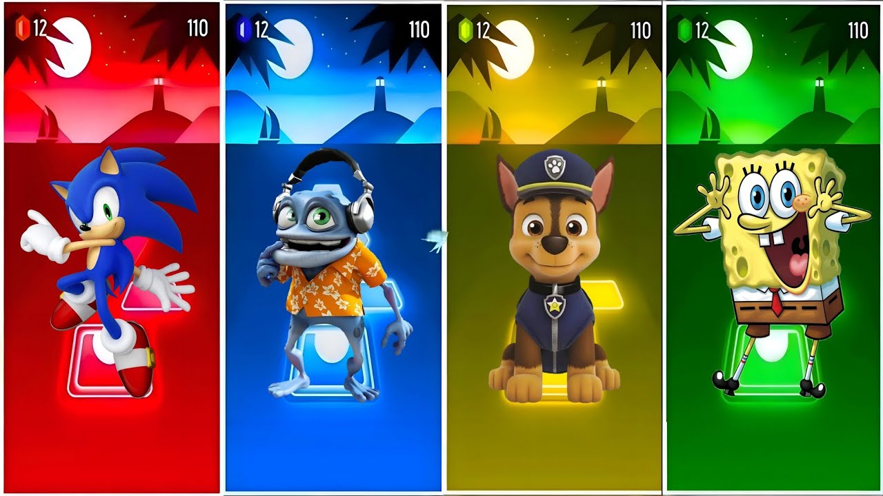 Sonic 🆚 crazy frog 🆚 paw patrol chase 🆚 spongebob#17