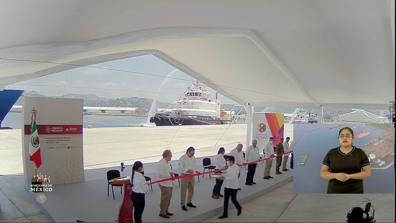Supervisión de las obras de modernización del puerto de Salina Cruz | Gobierno de México