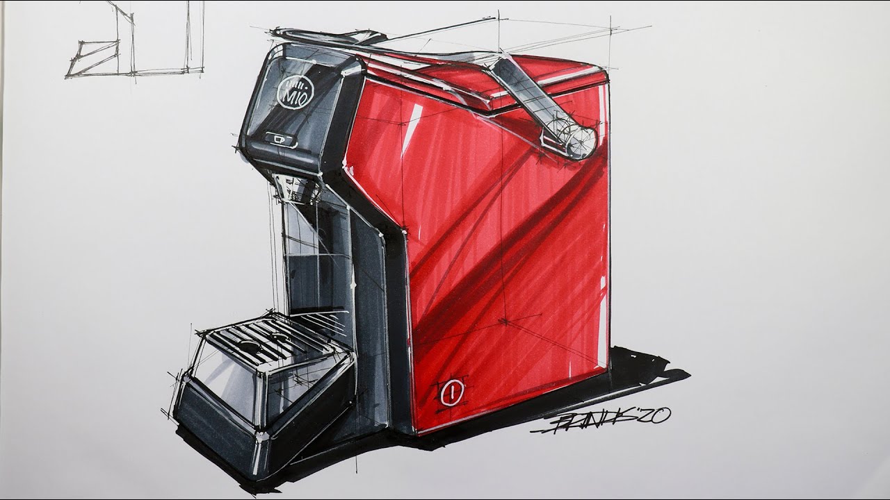 How to sketch a coffee maker