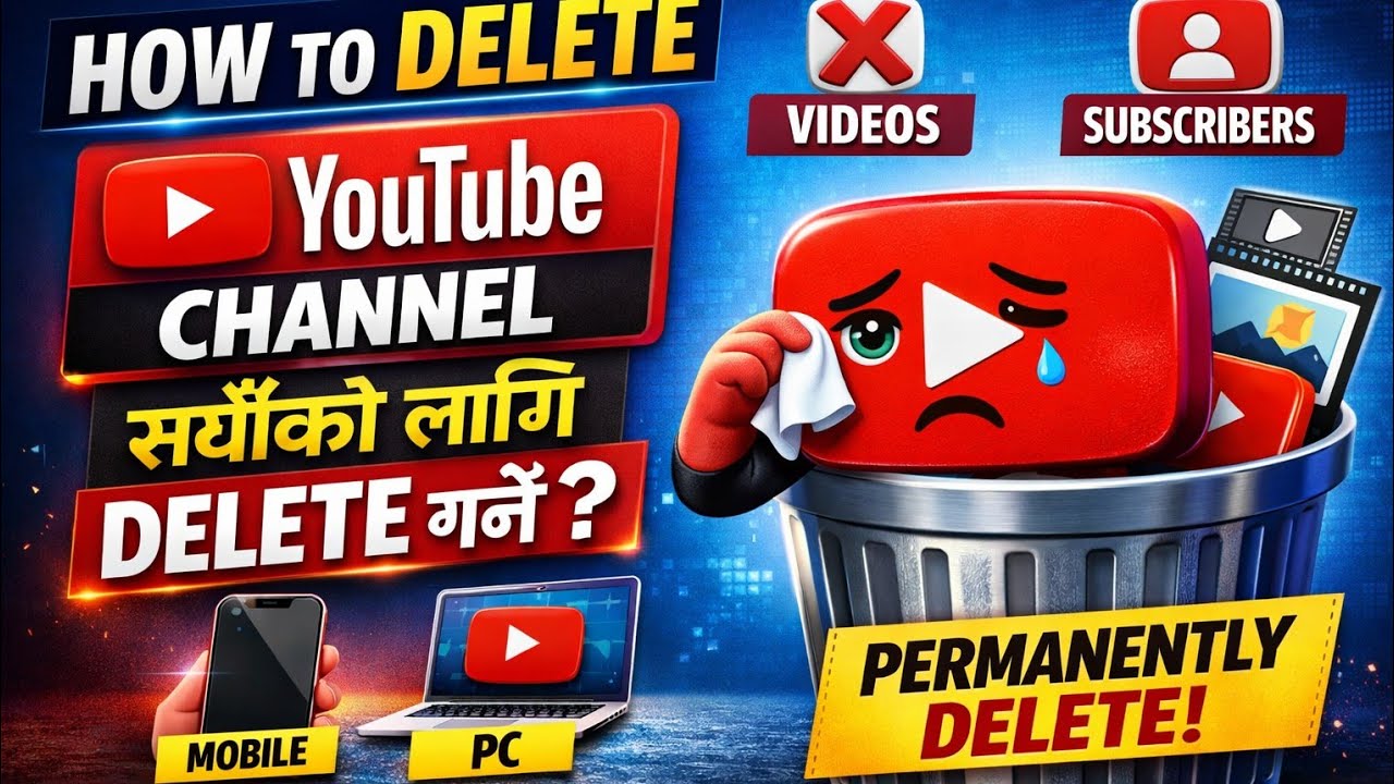 How to Delete YouTube Channel Permanently | YouTube Channel सधैंकाे लागि कसरी Delete गर्ने?