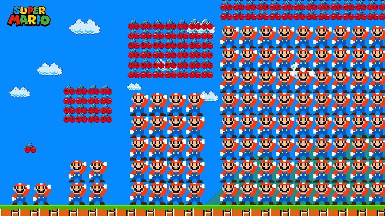 Mario Clones Evolution with Double Cherry Powerups (Re-Up Collection)