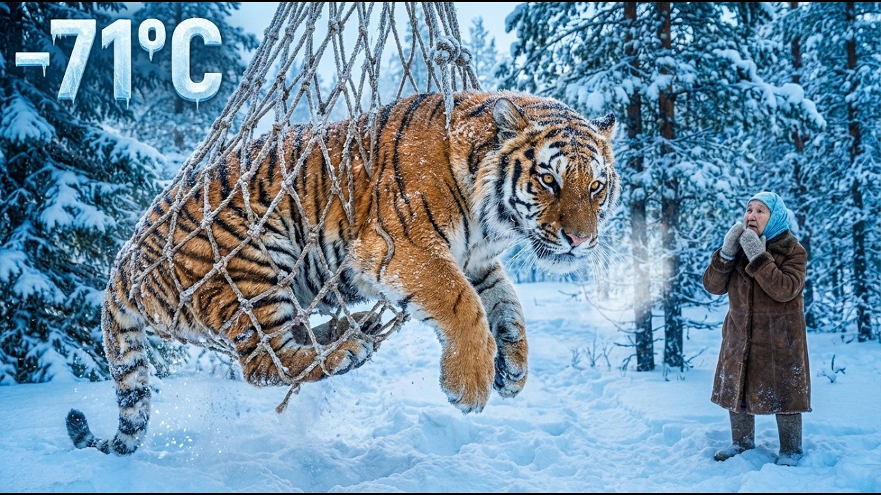🐅 A Tigress Was Trapped in a Hunter’s Net in -71°C Siberia… An 80-Year-Old Woman Did the Unthinkable