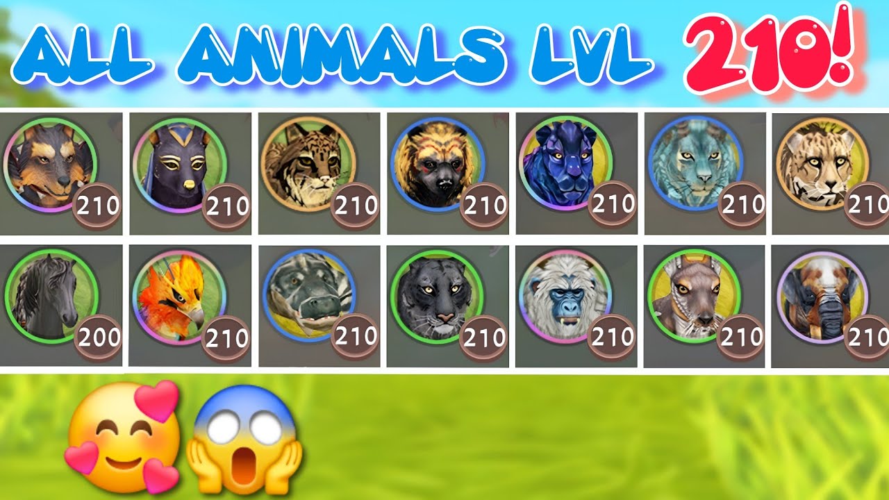 WildCraft: ALL Animals Level 210! THE PERFECT ACCOUNT 