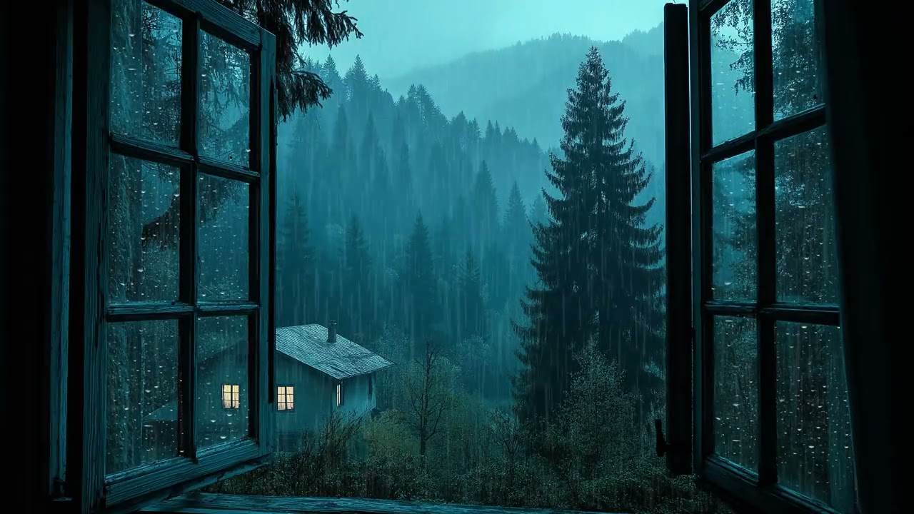 🌧️ Quiet Rainy Window View | Gentle Rain Outside – 3 Hours Relaxing Rain Sounds for Focus Calm Study