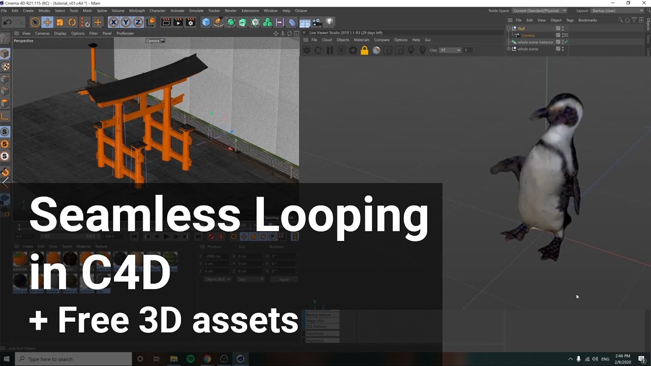 How to make perfect seamless loops in Cinema 4D, Part 1/3: Basic positional move