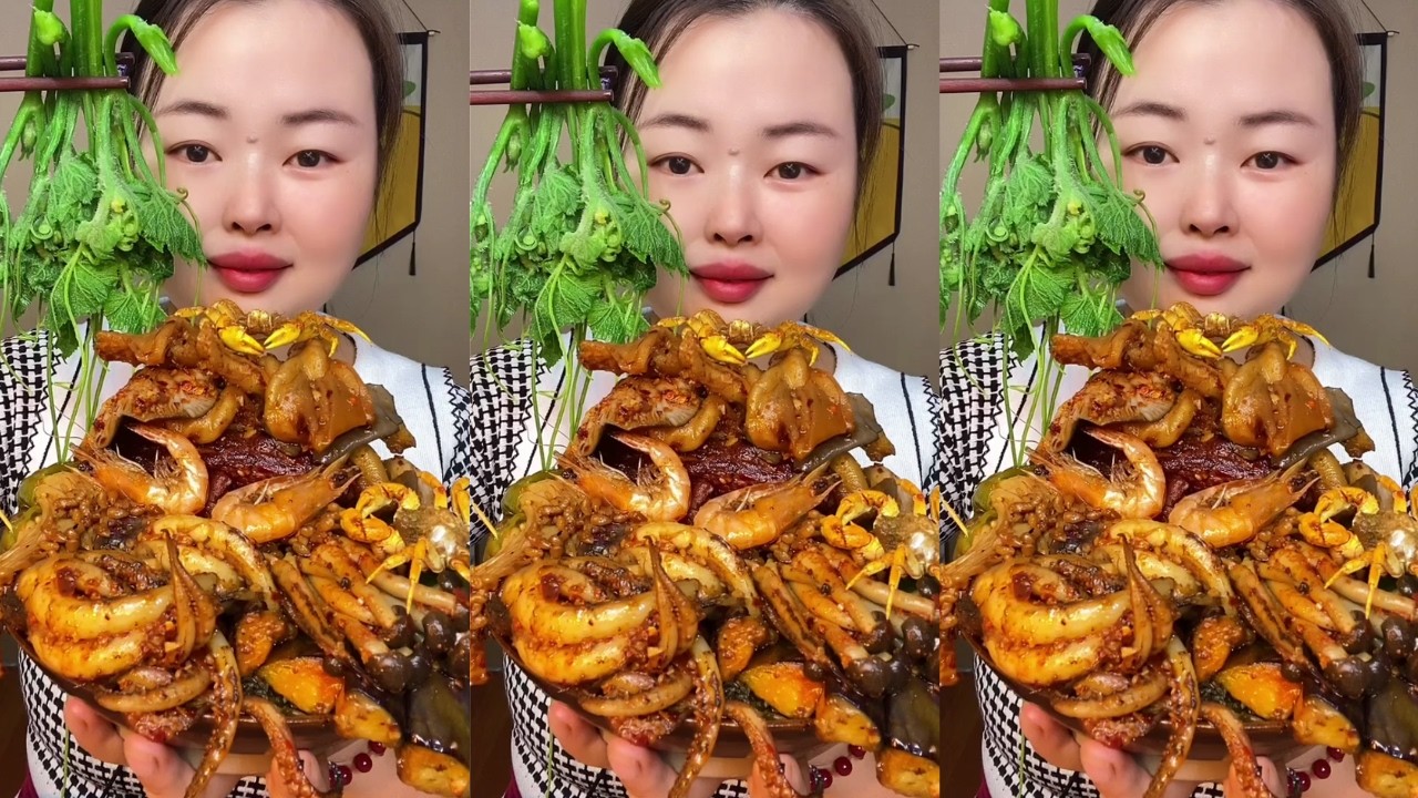 So Spicy So Satisfying | Rural ASMR Eating Fried Squid Spicy Home Cooking Food