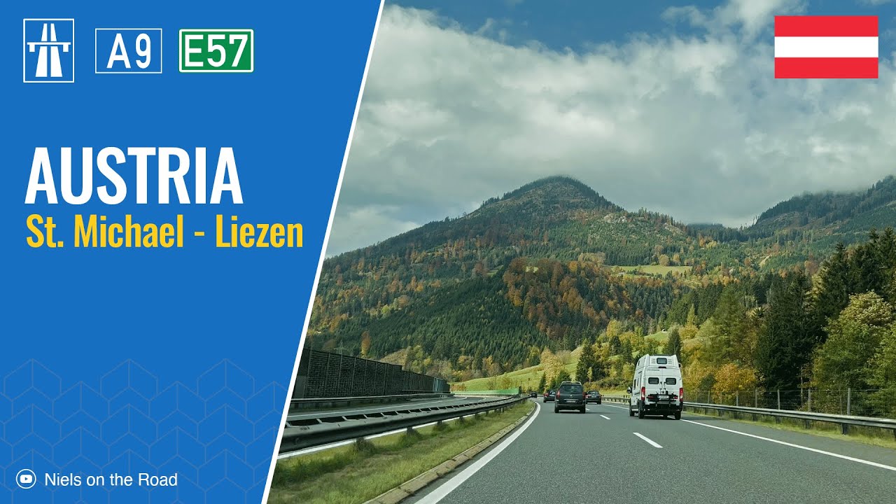 Driving in Austria: Autobahn A9 E57 from St. Michael in der Obersteiermark to Liezen