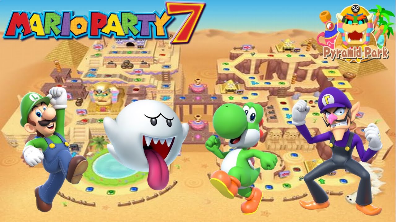 Mario Party 7 - Luigi vs Boo vs Yoshi vs Waluigi - Pyramid Park