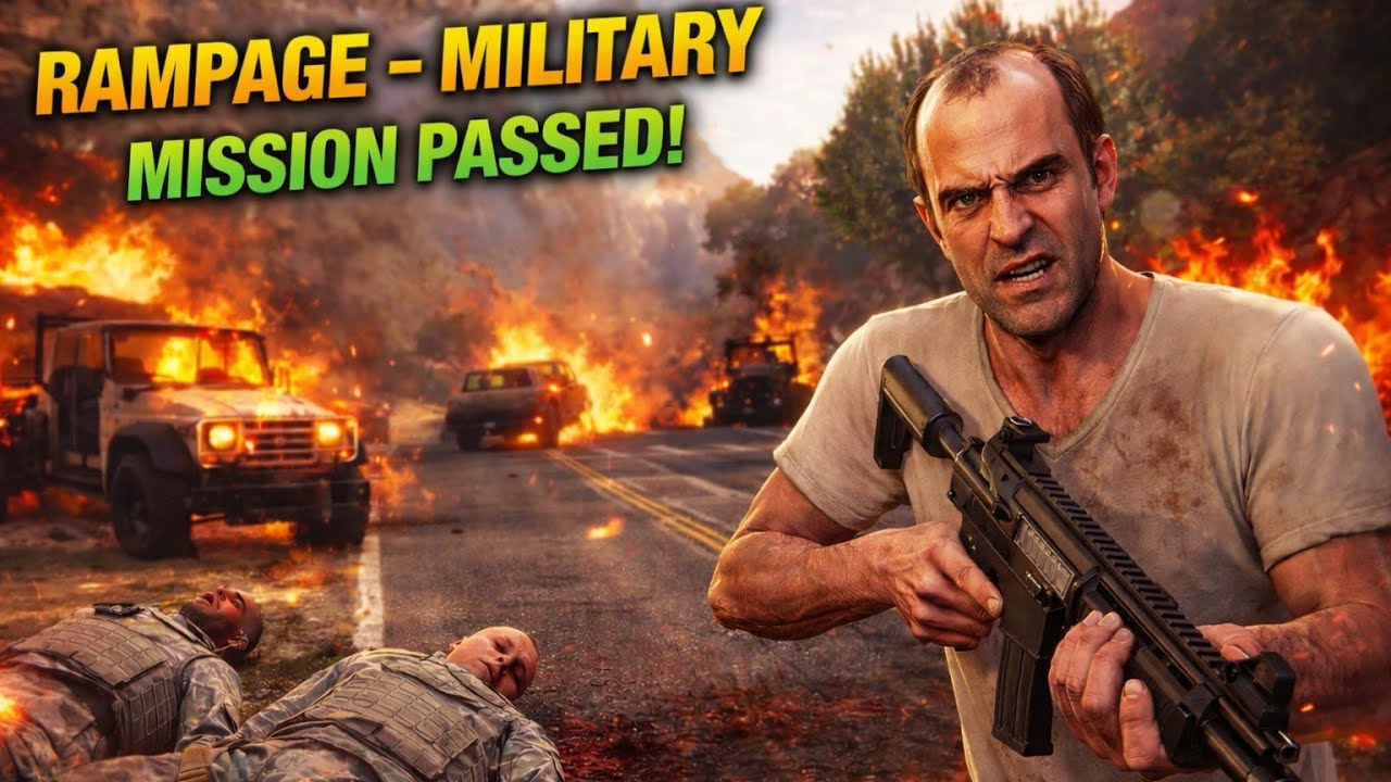 Trevor vs Army 💀 Rampage – Military | GTA 5 @Fabshrigamer 