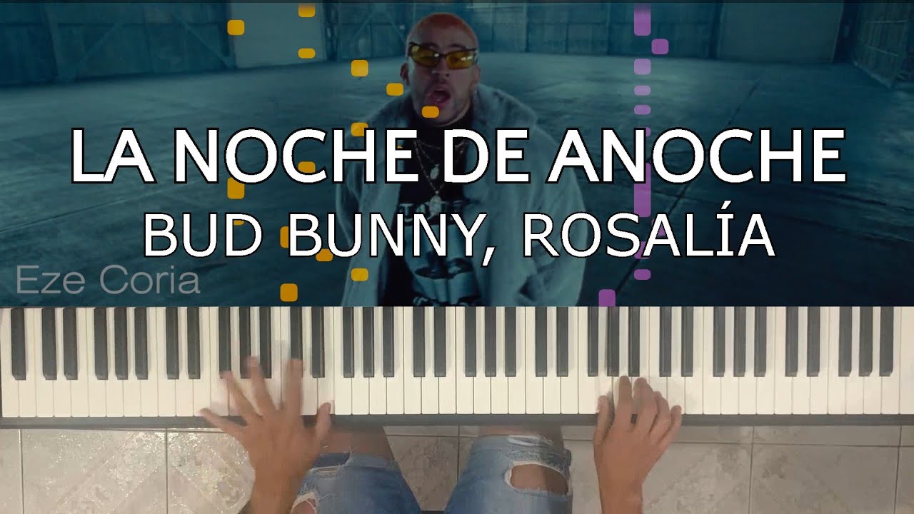 La Noche De Anoche ~ Bad Bunny, Rosalía | Piano Tutorial | PARTITURA DISPONIBLE