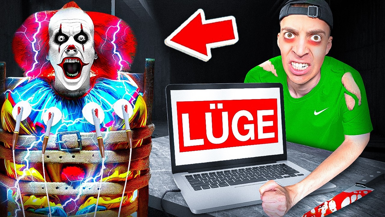 LÜGENDETEKTOR TEST mit HORROR CLOWN ESKALIERT! 😱🤡