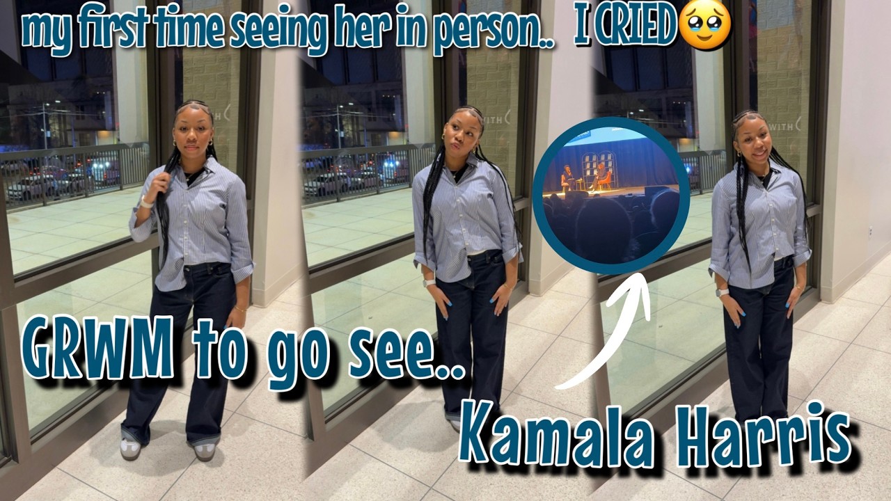 GRWM TO GO SEE KAMALA HARRIS  |makeup, outfit, talking session, & more|