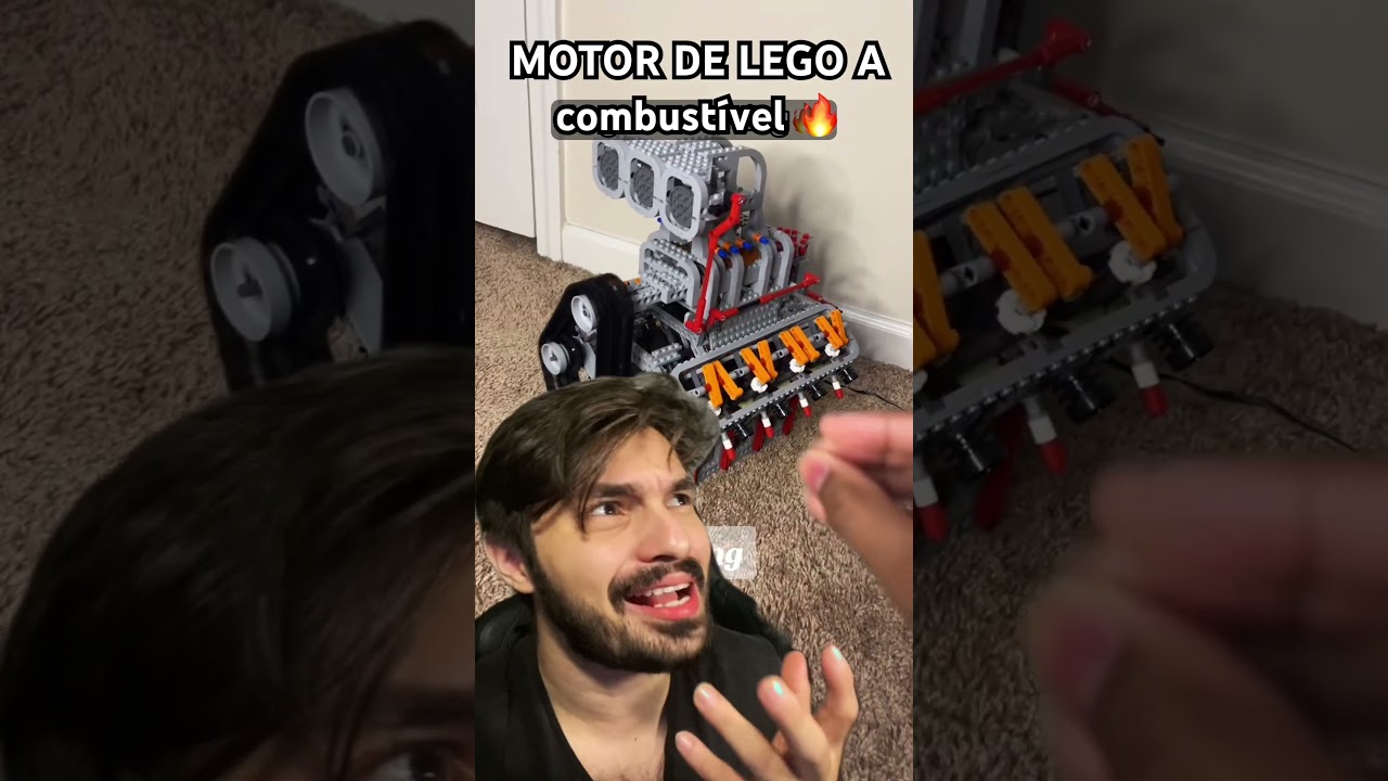 Motor de LEGO a Combust&iacute;vel 🔥? Ache que eu vou comprar um para n&oacute;s! #lego #brinquedos