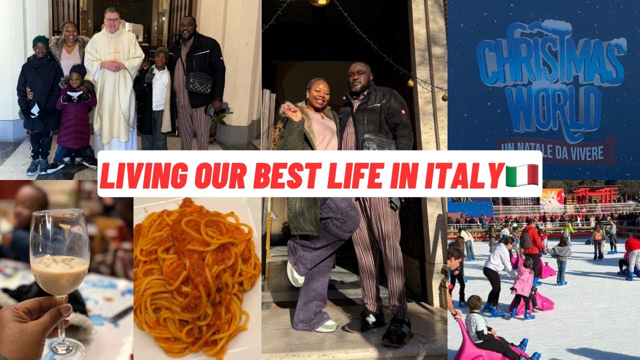 NEW HOME TOUR| LIVING IN ITALY 🇮🇹| FIRST CHURCH EXPERIENCE| VISITED CHRISTMAS WORLD, ROME ITALY.