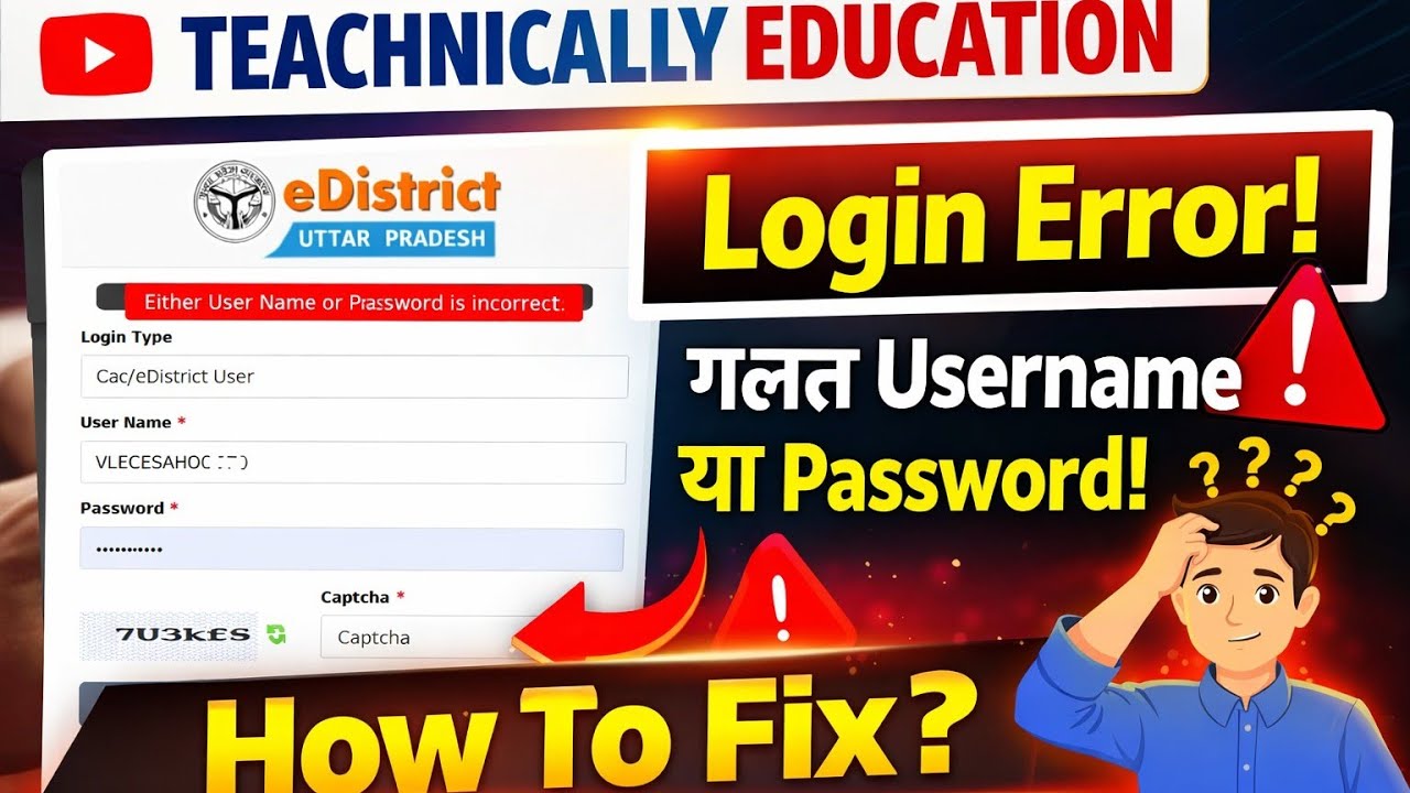 eDistrict UP Login Problem 😱 | Wrong Username or Password SolutioneDistrict Portal Login Error | CSC