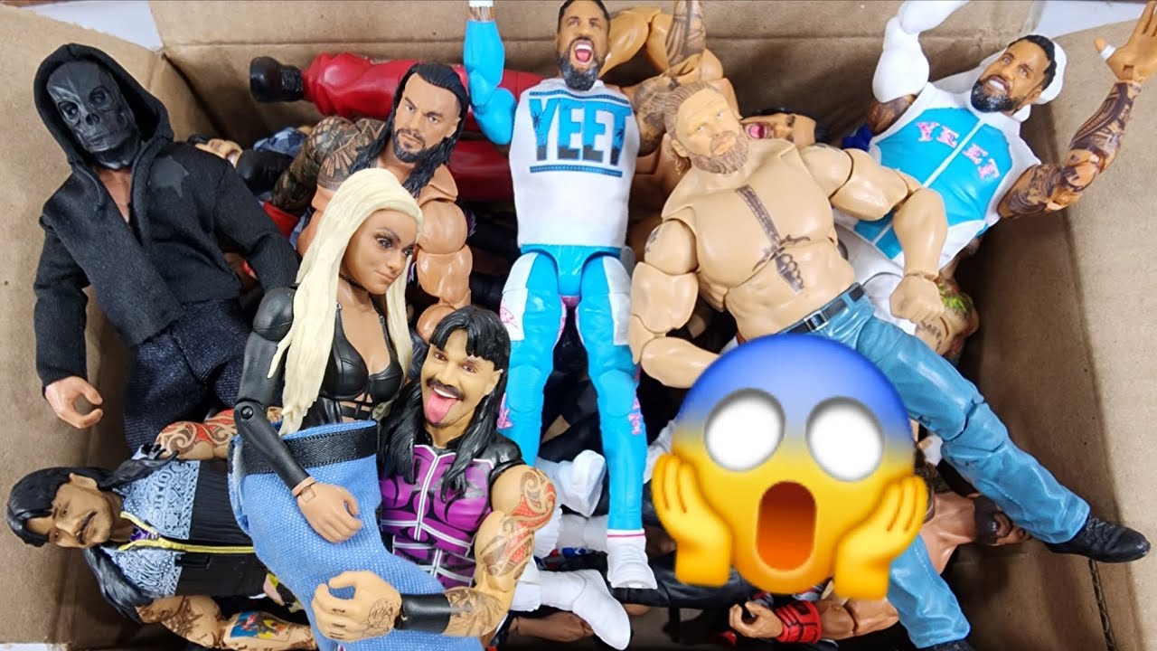 БОЛЬШАЯ КОРОБКА, ПОЛНАЯ ФИГУРОК WWE, СОЗДАННЫХ НА ЗАКАЗ