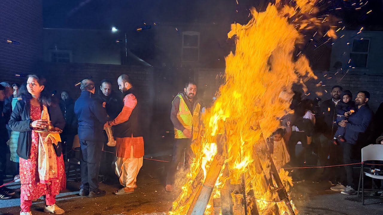 Derby Hindu Temple is live Holika Dahan 