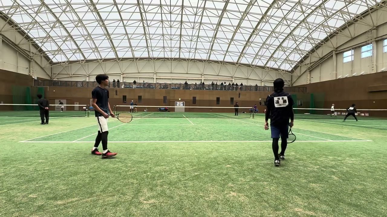 福島県インドア選手権   一般男子 予選リーグ 和田・須佐(須賀川テニス愛好会)vs宗像・遠藤(三春STC・二本松クラブ)