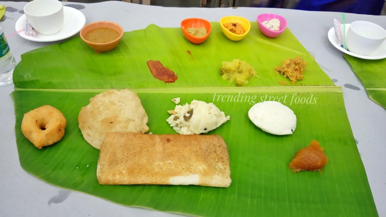 Tamil Brahmin Wedding Breakfast Served in Banana Leaf with Filter Coffee