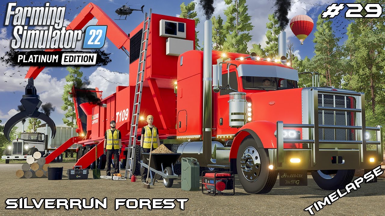 Making WOOD CHIPS with GIANT TUB GRINDER | Silverrun Forest | FS22 Platinum Edition | Episode 29