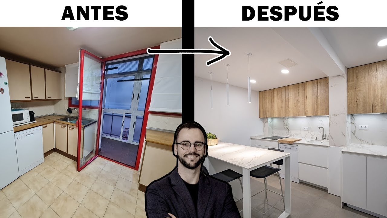 REFORMA TOTAL DE COCINA!!😍😍 Blanco y Madera / Dekton Entzo - CUINA-1