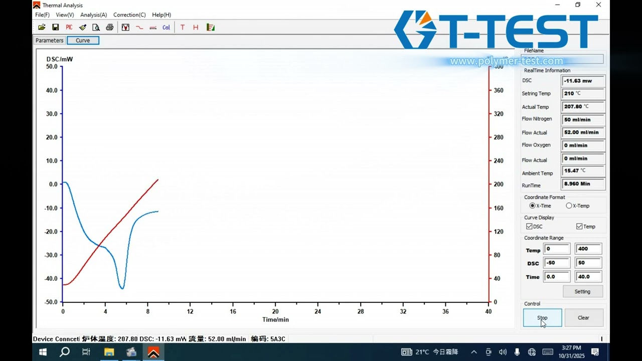Differential Scanning Calorimeter DSC for OIT test on PE pipes