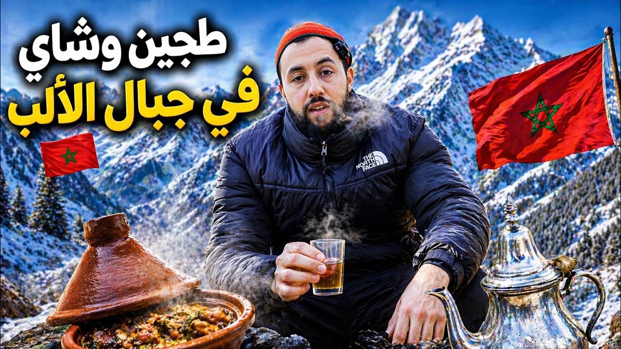❄️أول مغربي أمازيغي🇲🇦  يطبخ الطاجين و الشاي في جبال الألب. من جبال الاطلس الى غابات الالب🇨🇵 وثائقي 