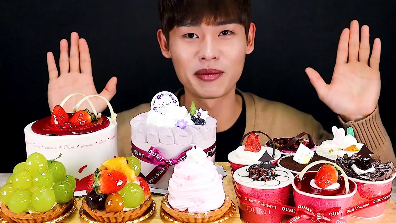 움트~ 컵케이크 미니케이크 생과일타르트 먹방~!!Cup Cake Mini Cake Fruit Tart~! bánh cupcake Trà hoa quả~!
