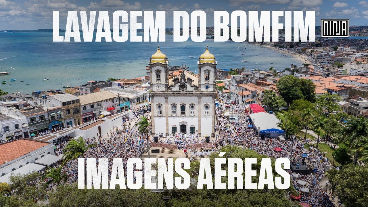 Impressionantes imagens aéreas da Lavagem do Bomfim na Bahia