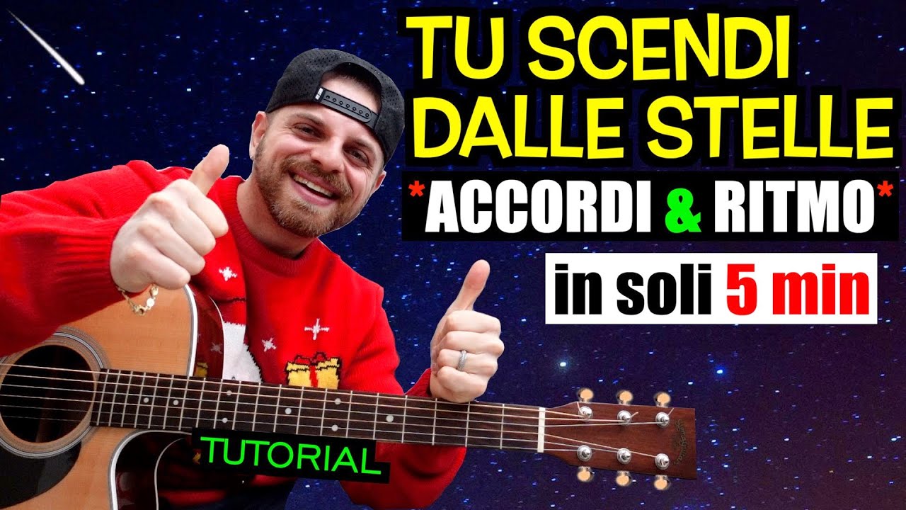 TU SCENDI DALLE STELLE |ACCORDI + RITMO| Tutorial Chitarra