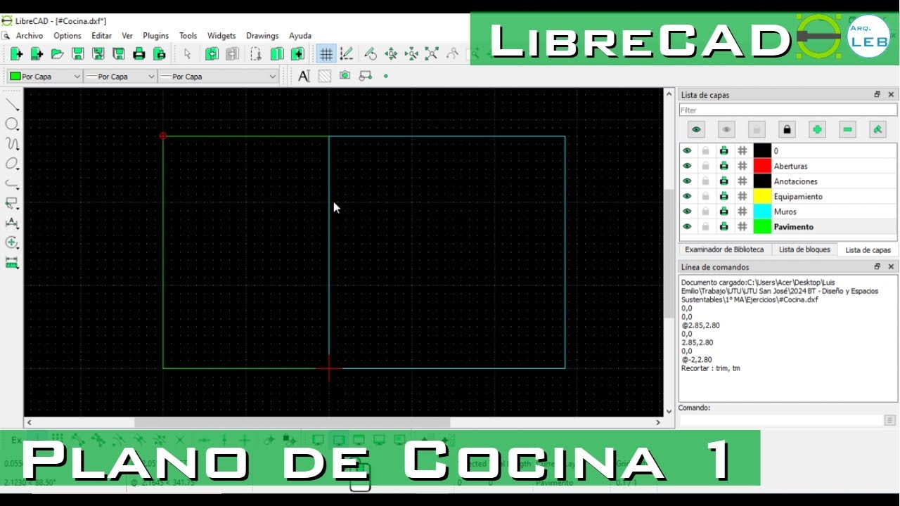 [LibreCAD]-Plano de Cocina 1